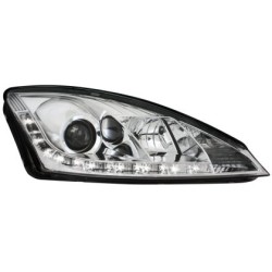 Φανάρια εμπρός Devil eyes led για Ford Focus (2001-2004) - chrome , με λάμπες (Η1) - σετ 2τμχ.