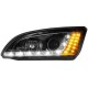 Φανάρια εμπρός Devil eyes led για Ford Focus (2005-2008) - μαύρα , με λάμπες (Η1) - σετ 2τμχ.