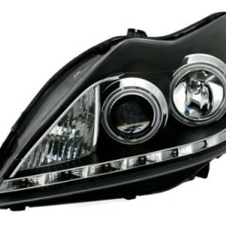 Φανάρια εμπρός για Ford Focus (2008-2011) - μαύρα , με λάμπες (Η1) - σετ 2τμχ.