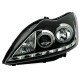 Φανάρια εμπρός για Ford Focus (2008-2011) - μαύρα , με λάμπες (Η1) - σετ 2τμχ.