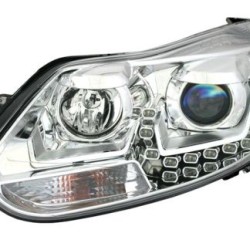 Φανάρια εμπρός led για Ford Focus (2011+) - chrome , χωρίς λάμπες (Η7) - σετ 2τμχ.