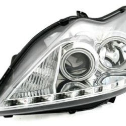 Φανάρια εμπρός led angel eyes για Ford Focus (2008-2011) - chrome , με λάμπες (Η1) - σετ 2τμχ.