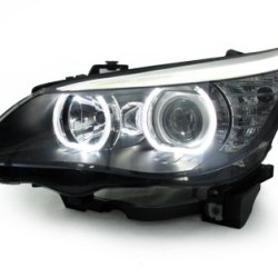 Φανάρια εμπρός angel eyes led για BMW E60 (2003-2007) - μαύρα , χωρίς λάμπες (Η7) - σετ 2τμχ. Φανάρια εμπρός angel eyes led για BMW E60 (2003-2007) - μαύρα , χωρίς λάμπες (Η7) - σετ 2τμχ.