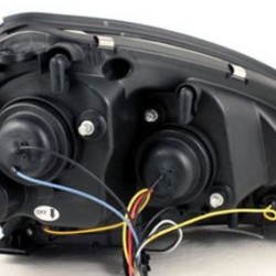 Φανάρια εμπρός angel eyes για Hyundai Tucson (2004+) - chrome , με λάμπες (Η1) - σετ 2τμχ.