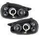 Φανάρια εμπρός angel eyes για Opel Corsa B (1993-2001) - black , με λάμπες (Η1) - σετ 2τμχ.