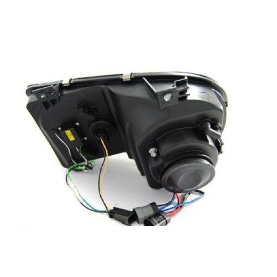 Φανάρια εμπρός με led για Chrysler 300C (2004-2008) - μαύρα , με λάμπες (Η1) - σετ 2τμχ.