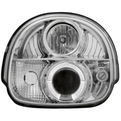 Φανάρια εμπρός angel eyes για Renault Twingo (1992-1998) - chrome , με λάμπες (Η1) - σετ 2τμχ.