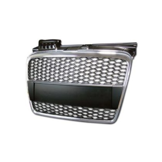 Μάσκα χωρίς σήμα για Audi A4 B7 (2004-2007)- RS Look πλαίσιο χρωμίου