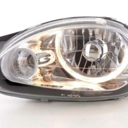 Φανάρια εμπρός angel eyes για Opel Corsa B (1993-2001) - chrome , χωρίς λάμπες (Η7) - σετ 2τμχ.