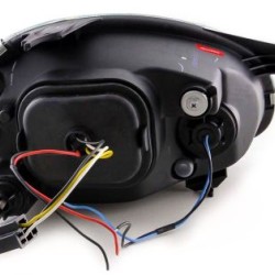 Φανάρια εμπρός angel eyes για Opel Corsa B (1993-2001) - chrome , χωρίς λάμπες (Η7) - σετ 2τμχ.