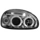 Φανάρια εμπρός angel eyes για Opel Corsa B (1993-2001) - chrome , με λάμπες (Η1) - σετ 2τμχ.