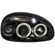Φανάρια εμπρός angel eyes για Opel Corsa B (1993-2001) - μαύρα , με λάμπες (Η1) - σετ 2τμχ.