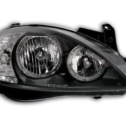 Φανάρια εμπρός angel eyes για Opel Corsa C(2001-2006) - μαύρα , χωρίς λάμπες (Η7) - σετ 2τμχ.