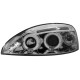 Φανάρια εμπρός angel eyes για Opel Corsa C (2001-2006) - chrome , με λάμπες (Η1) - σετ 2τμχ.