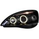 Φανάρια εμπρός angel eyes για Opel Corsa C (2001-2006) - black , με λάμπες (Η1) - σετ 2τμχ.