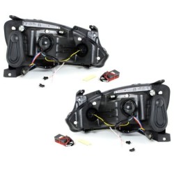 Φανάρια εμπρός angel eyes για Opel Corsa C (2001-2006) - χρωμίου , με λάμπες (Η1) - σετ 2τμχ.