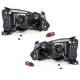 Φανάρια εμπρός angel eyes για Opel Corsa C (2001-2006) - μαύρα ,  χωρίς  λάμπες (Η1) - σετ 2τμχ.