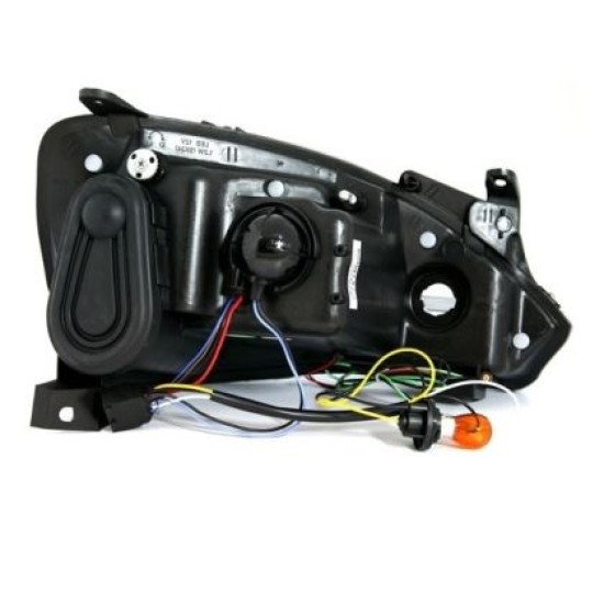 Φανάρια εμπρός led για Opel Corsa C (2001-2006) - chrome , με λάμπες (Η1) - σετ 2τμχ.