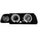 Φανάρια εμπρός angel eyes για BMW E38 (1994-1998) - μαύρα , με λάμπες (Η1) - σετ 2τμχ.