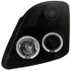 Φανάρια εμπρός angel eyes για Suzuki Swift (2005-2010) - μαύρα , με λάμπες (Η1) - σετ 2τμχ.