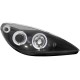 Φανάρια εμπρός angel eyes για Peugeot 307 (2001-2005), με ηλεκ.ρύθμιση , με λάμπες (Η1) - σετ 2τμχ.