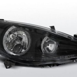 Φανάρια εμπρός angel eyes για Peugeot 307 (2001-2005) - μαύρα , χωρίς λάμπες (Η7) - σετ 2τμχ.