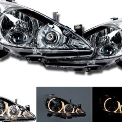 Φανάρια εμπρός angel eyes για Peugeot 307 (2001-2005), χωρίς λάμπες (Η7) - σετ 2τμχ.