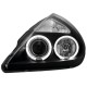 Φανάρια εμπρός angel eyes για Ford Ka (1996-2008) , μαύρα , με λάμπες (Η1) - σετ 2τμχ.