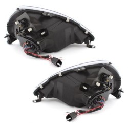 Φανάρια εμπρός angel eyes για Ford Ka (1996-2008) , μαύρα , με λάμπες (Η1) - σετ 2τμχ.