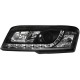 Φανάρια εμπρός led για Fiat Stilo 3 πορτο (2001-2008) - μαυρα , με λάμπες (Η1) - σετ 2τμχ.