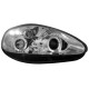 Φανάρια εμπρός angel eyes για Fiat Grande Punto (2005+) - chrome , με λάμπες (Η1) - σετ 2τμχ.