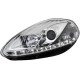 Φανάρια εμπρός led για Fiat Grande Punto (2005+) - chrome , με λάμπες (Η1) - σετ 2τμχ.