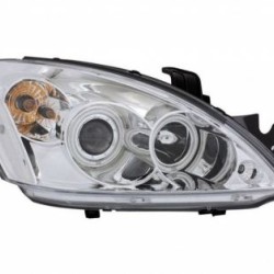 Φανάρια εμπρός angel eyes για Mitsubishi Lancer (2004-2007) - chrome , με λάμπες (Η1) - σετ 2τμχ.
