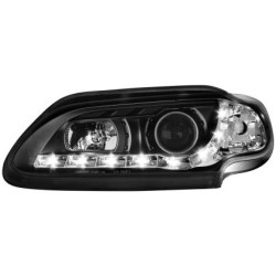 Φανάρια εμπρός led για Renault Megane (1996-1999) - μαύρα , με λάμπες (Η1) - σετ 2τμχ.