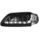 Φανάρια εμπρός led για Renault Megane (1996-1999) - μαύρα , με λάμπες (Η1) - σετ 2τμχ.