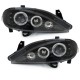 Φανάρια εμπρός angel eyes για Renault Megane (1999-2001) , μαύρα , με λάμπες (Η1) - σετ 2τμχ.