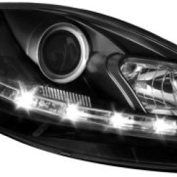 Φανάρια εμπρός led για Seat Altea /Leon / Toledo (2009+) - μαύρα , με λάμπες (Η1) - σετ 2τμχ.