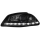 Φανάρια εμπρός led για Seat ibiza 6L (2002-2008) - μαύρα , με λάμπες (Η1) - σετ 2τμχ.