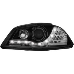 Φανάρια εμπρός led για Seat ibiza 6L (2003-2008) - μαύρα , με λάμπες (Η1) - σετ 2τμχ.