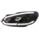 Φανάρια εμπρός led για Vw Golf 6 με DRL , με λάμπες (Η1) - σετ 2τμχ.