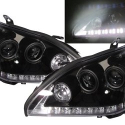 Φανάρια εμπρός led για Lexus RX330/350 (2003-2008) - μαύρα , με λάμπες (Η1) - σετ 2τμχ.