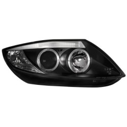 Φανάρια εμπρός angel eyes για BMW Z4 (2003-2009) - CCFL , μαύρα , με λάμπες (Η1) - σετ 2τμχ.