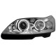 Φανάρια εμπρός angel eyes για Citroen C4 (2004+) - ηλεκτρική ρύθμιση - chrome , με λάμπες (Η1) - σετ 2τμχ.