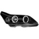 Φανάρια εμπρός angel eyes για Citroen C4 (2004+) - ηλεκτρική ρύθμιση - μαύρα , με λάμπες (Η1) - σετ 2τμχ.