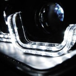 Φανάρια εμπρός led angel eyes για BMW F30 (2011+) - για εργοστασιακά xenon , χωρίς λάμπες (Η7) - σετ 2τμχ.