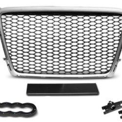 Μάσκα Audi A4 B8 (2008-2011) - RS LOOK ασημένιο - ματ, χωρίς σήμα