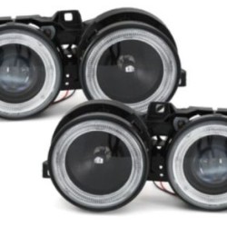 Φανάρια εμπρός για BMW E30 (1987-1990) - μαύρα , χωρίς λάμπες (Η7) - σετ 2τμχ.