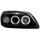 Φανάρια εμπρός angel eyes για Ford Fiesta MK5 (1999-2002) - μαύρα , με λάμπες (Η1) - σετ 2τμχ.