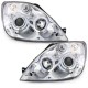Φανάρια εμπρός angel eyes για Ford Fiesta (2002-2005) - chrome , με λάμπες (Η1) - σετ 2τμχ.