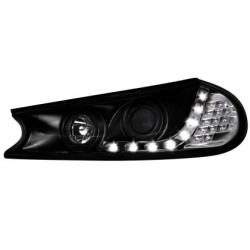 Φανάρια εμπρός led για Ford Mondeo (1996-2000) - μαύρα , με λάμπες (Η1) - σετ 2τμχ.